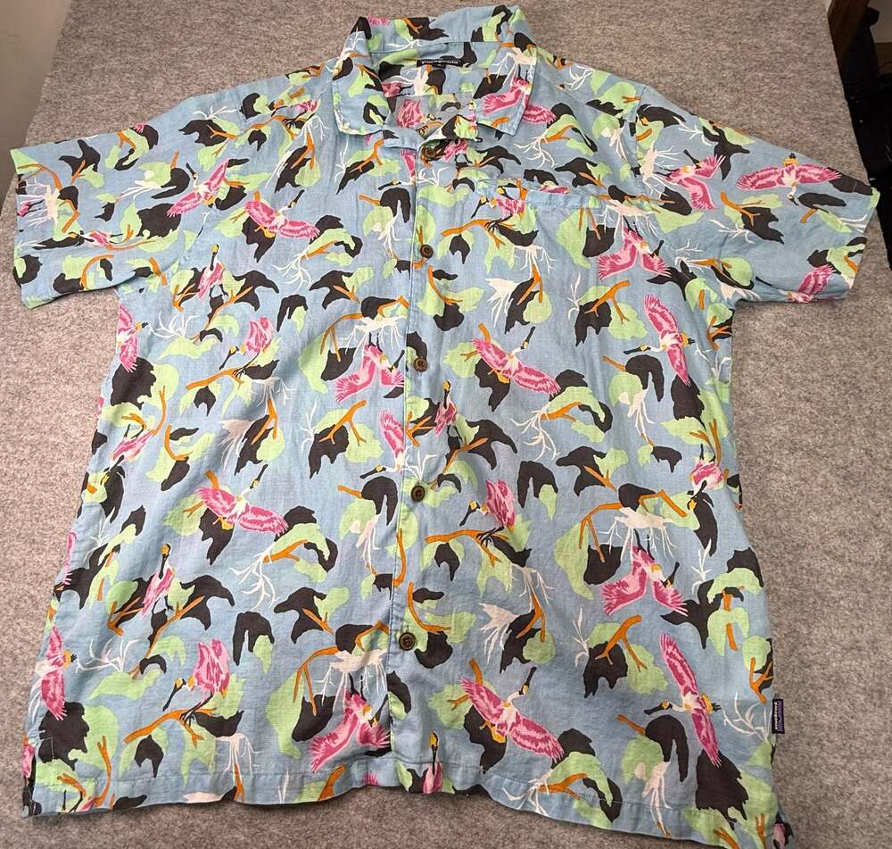 Patagonia Lightweight A/C Shirt Spoonbills Big Sky Blue XL